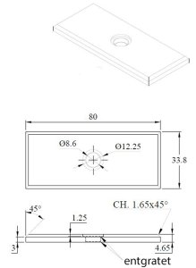 Datenblatt Ankerplatte Edelstahl 80 x 33,8 mm